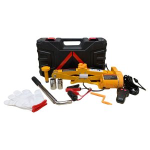 Bộ kích nâng ô tô tự động kiểu cắt kéo, kèm tay vặn ốc lốp thủ công (Dùng điện 12V)